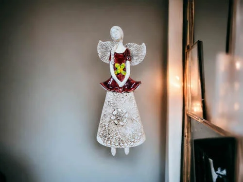 Anioł Abigail - brązowy -  30 x 14 cm figurka dekoracyjna gipsowa