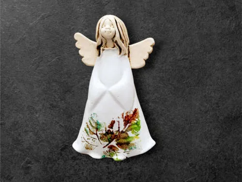 Anioł Monica Art Leaf -  18 x 10 cm figurka dekoracyjna gipsowa