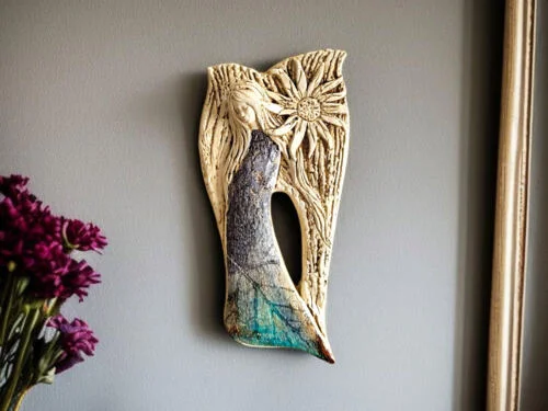 Anioł Xenylla Art - szary -  31 x 16 cm figurka dekoracyjna gipsowa