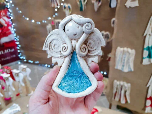 Liolinka Niunia - turkusowa -  10 x 7 cm figurka dekoracyjna gipsowa