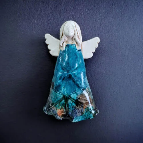 Anioł Monica Art Leaf -  18 x 10 cm figurka dekoracyjna gipsowa
