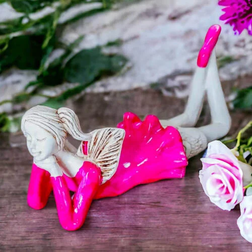 Aniołek Dixie - różowy -  15 cm figurka dekoracyjna gipsowa