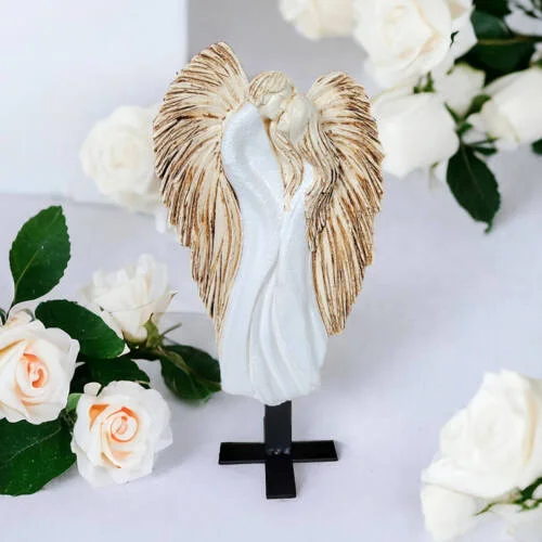 Zakochane Anioły - wiszące białe całe -  35 x 21 cm figurka dekoracyjna gipsowa