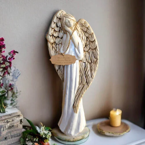 Duży Anioł na I Komunię  -  40 x 18 cm figurka dekoracyjna gipsowa