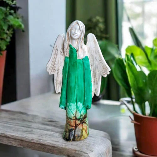 Anioł Julia Art Leaf -  27 x 14 cm figurka dekoracyjna gipsowa