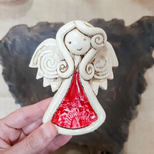 Liolinka Niunia - czerwona -  10 x 7 cm figurka dekoracyjna gipsowa