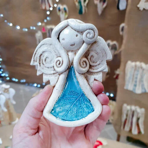 Liolinka Niunia - turkusowa -  10 x 7 cm figurka dekoracyjna gipsowa