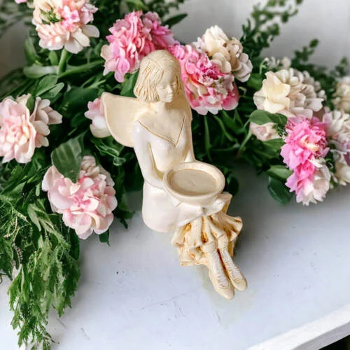 Aniołek Marion - kremowy -  15 cm figurka dekoracyjna gipsowa