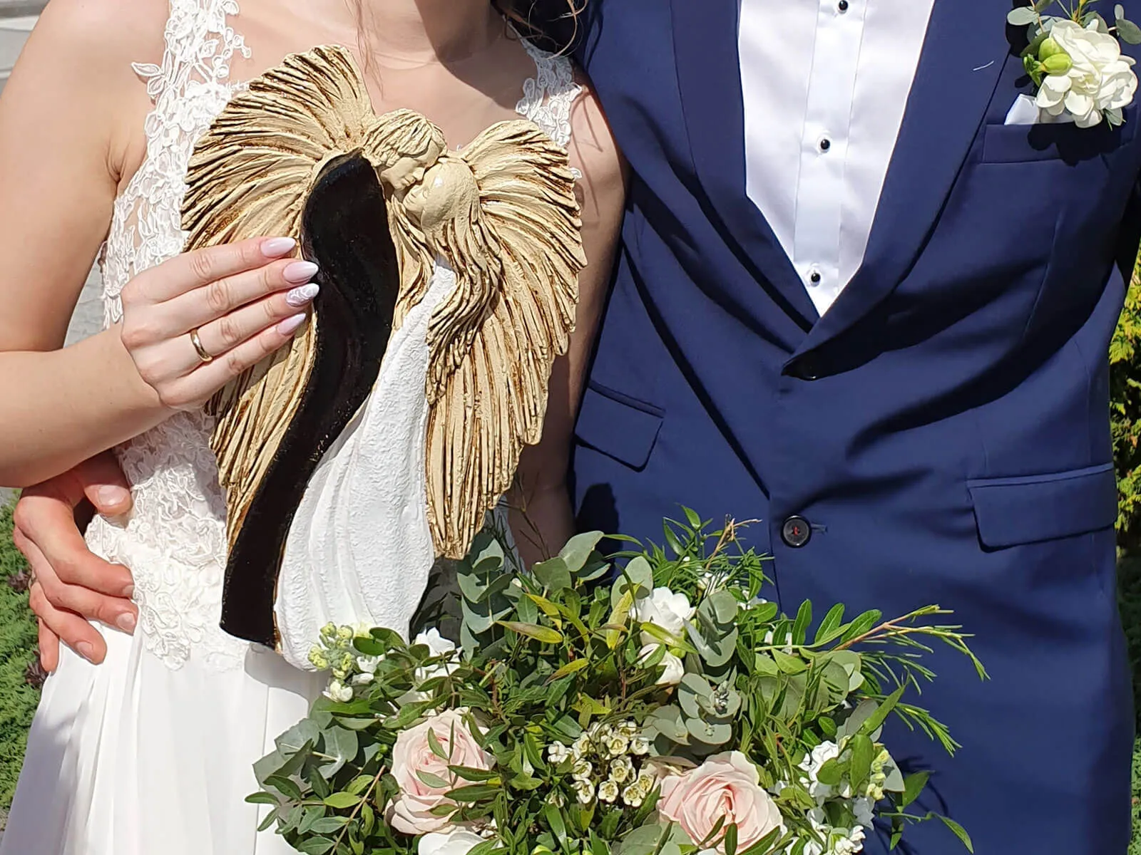 Zakochane Anioły na ślub zamiast kwiatów Zakochane Anioły na ślub zamiast kwiatów - ręcznie robione z dedykacją